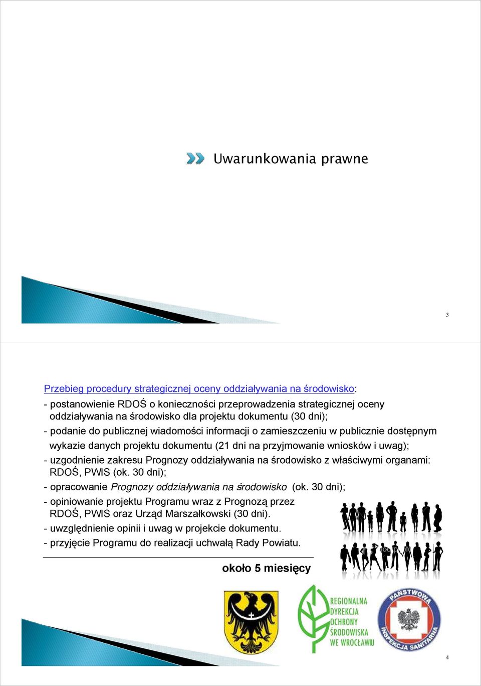 uzgodnienie zakresu Prognozy oddziaływania na środowisko z właściwymi organami: RDOŚ, PWIS (ok. 30 dni); - opracowanie Prognozy oddziaływania na środowisko (ok.