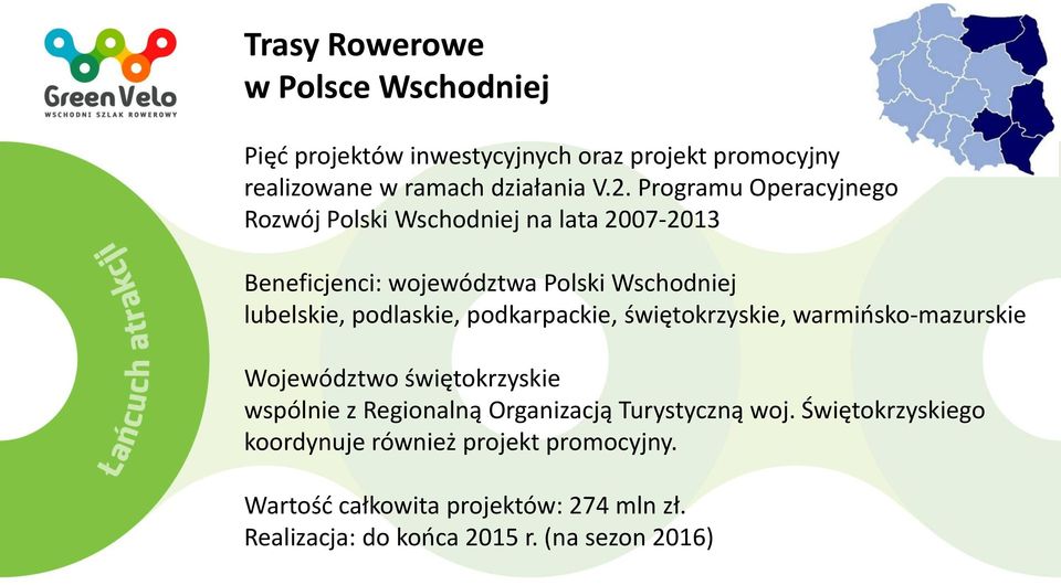 podkarpackie, świętokrzyskie, warmińsko-mazurskie Województwo świętokrzyskie wspólnie z Regionalną Organizacją Turystyczną woj.