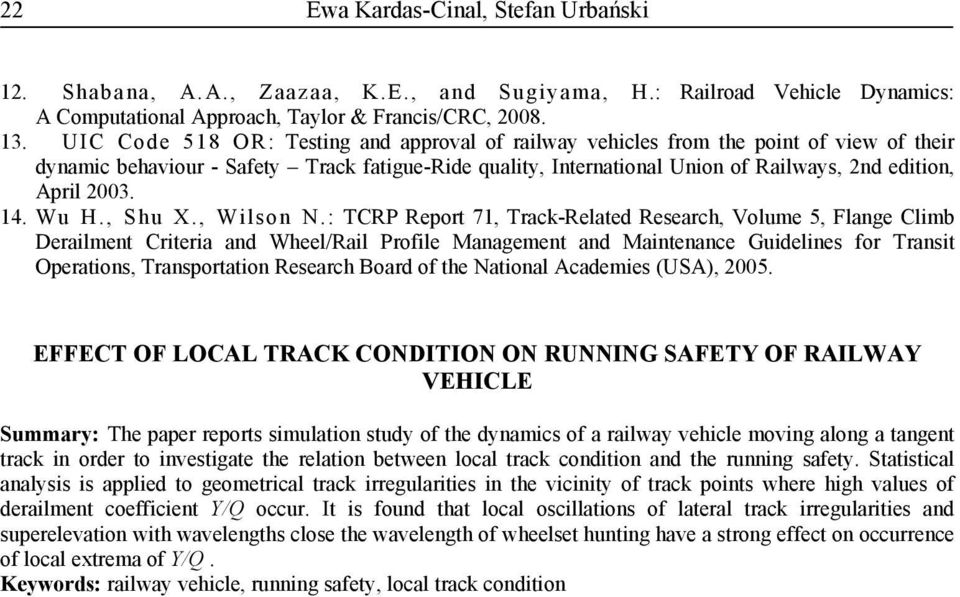 14. Wu H., Shu X., Wilson N.