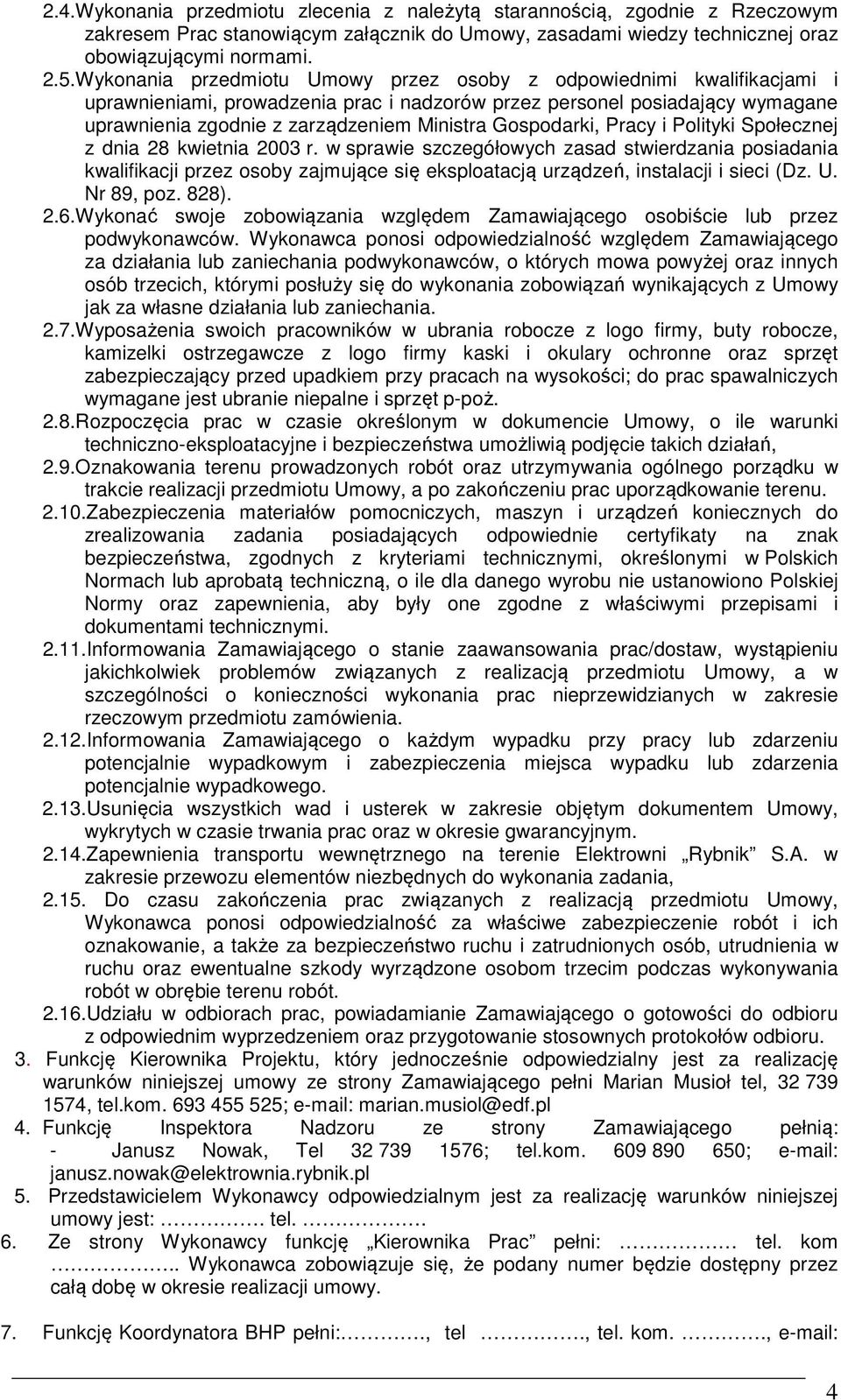 Gospodarki, Pracy i Polityki Społecznej z dnia 28 kwietnia 2003 r.