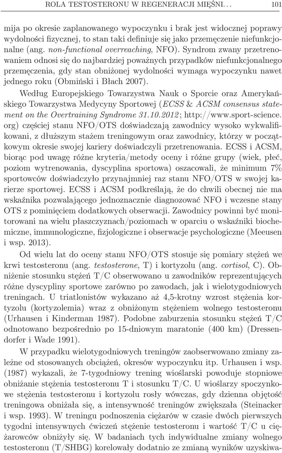 non-functional overreaching, NFO).