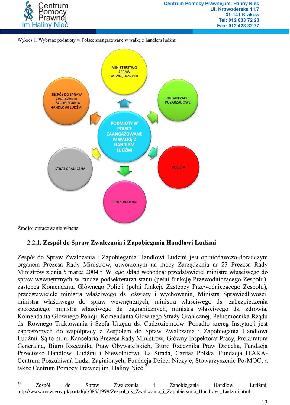 Zespół do Spraw Zwalczania i Zapobiegania Handlowi Ludźmi Zespół do Spraw Zwalczania i Zapobiegania Handlowi Ludźmi jest opiniodawczo-doradczym organem Prezesa Rady Ministrów, utworzonym na mocy