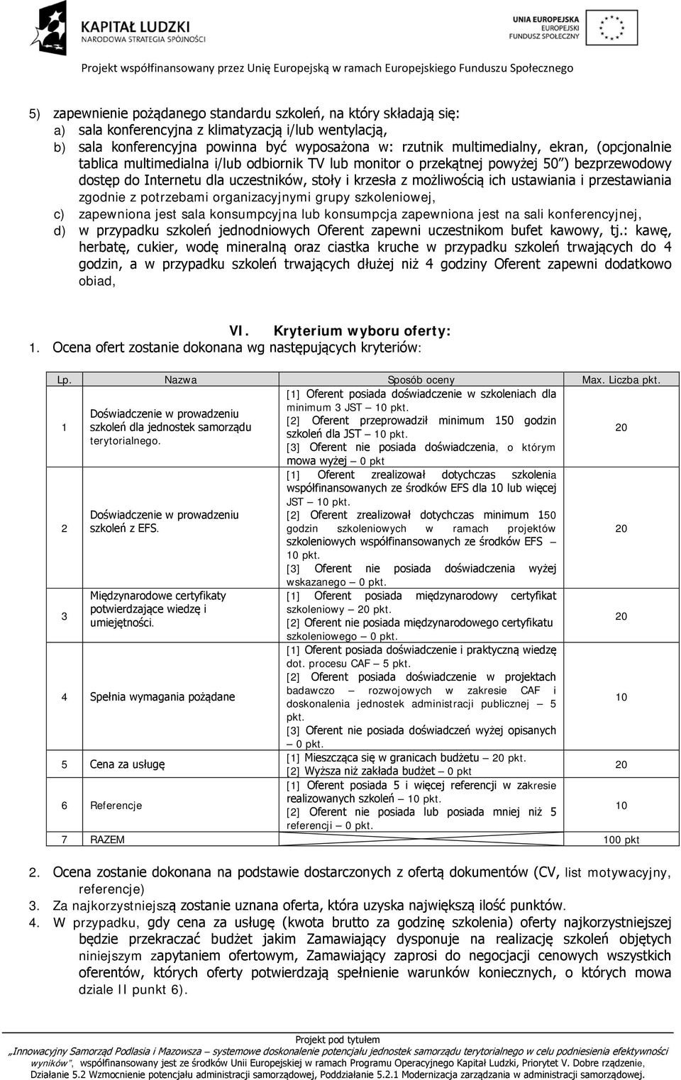 przestawiania zgodnie z potrzebami organizacyjnymi grupy szkoleniowej, c) zapewniona jest sala konsumpcyjna lub konsumpcja zapewniona jest na sali konferencyjnej, d) w przypadku szkoleń jednodniowych