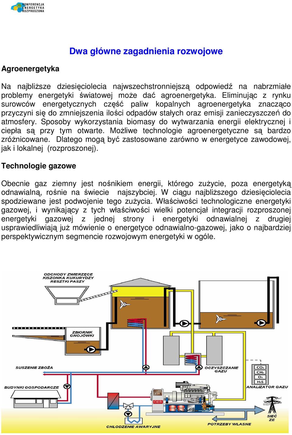 Sposoby wykorzystania biomasy do wytwarzania energii elektrycznej i ciepła są przy tym otwarte. MoŜliwe technologie agroenergetyczne są bardzo zróŝnicowane.