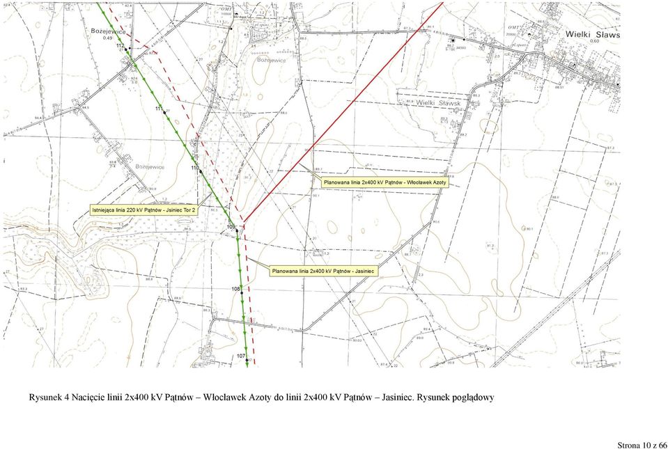 linii 2x400 kv Pątnów Jasiniec.