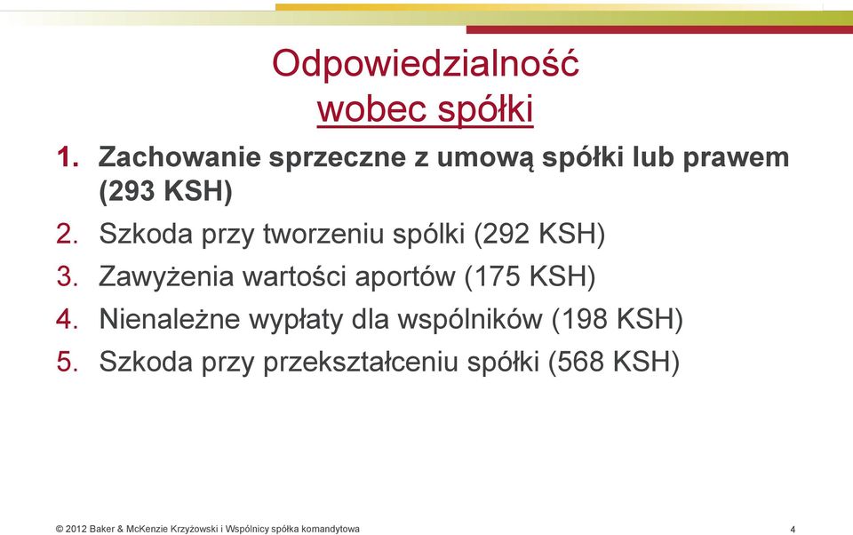 Szkoda przy tworzeniu spólki (292 KSH) 3.