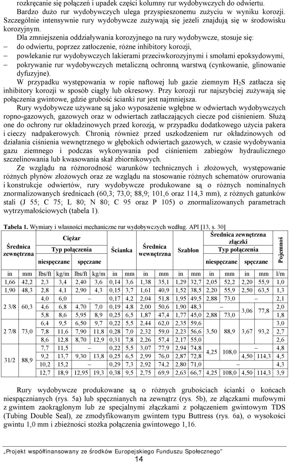 Dla zmniejszenia oddziaływania korozyjnego na rury wydobywcze, stosuje się: do odwiertu, poprzez zatłoczenie, różne inhibitory korozji, powlekanie rur wydobywczych lakierami przeciwkorozyjnymi i