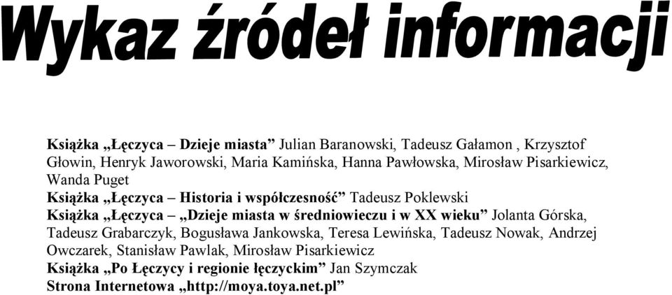 miasta w średniowieczu i w XX wieku Jolanta Górska, Tadeusz Grabarczyk, Bogusława Jankowska, Teresa Lewińska, Tadeusz Nowak, Andrzej