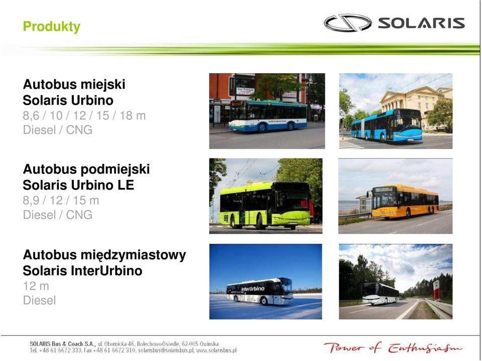 Solaris Urbino LE 8,9 / 12 / 15 m Diesel / CNG