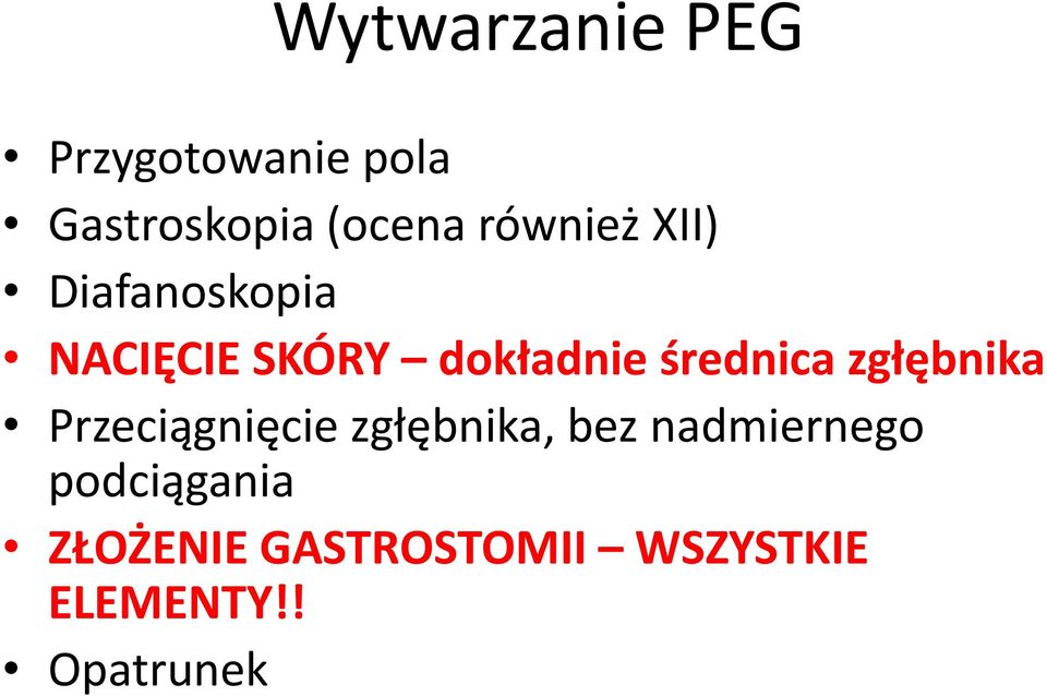 średnica zgłębnika Przeciągnięcie zgłębnika, bez