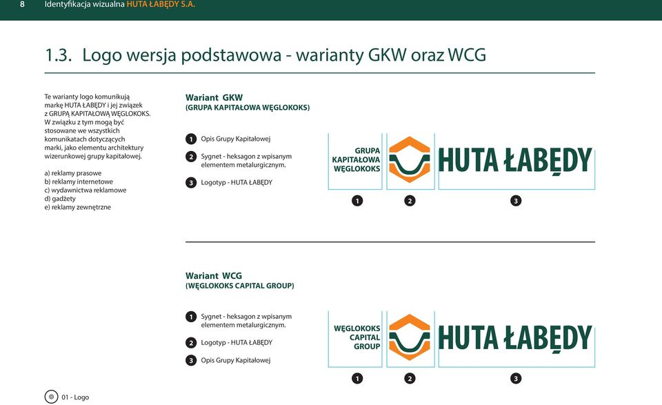 a) reklamy prasowe b) reklamy internetowe c) wydawnictwa reklamowe d) gadżety e) reklamy zewnętrzne Wariant GKW (GRUPA KAPITAŁOWA WĘGLOKOKS) 1 Opis Grupy Kapitałowej 2 Sygnet -