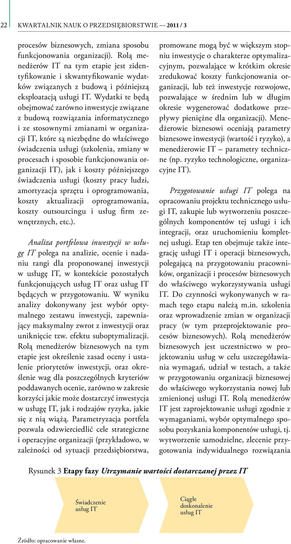 zmiany w procesach i sposobie funkcjonowania organizacji IT), jak i koszty późniejszego świadczenia usługi (koszty pracy ludzi, amortyzacja sprzętu i oprogramowania, koszty aktualizacji