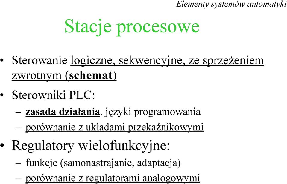 działania, języki programowania porównanie z układami przekaźnikowymi