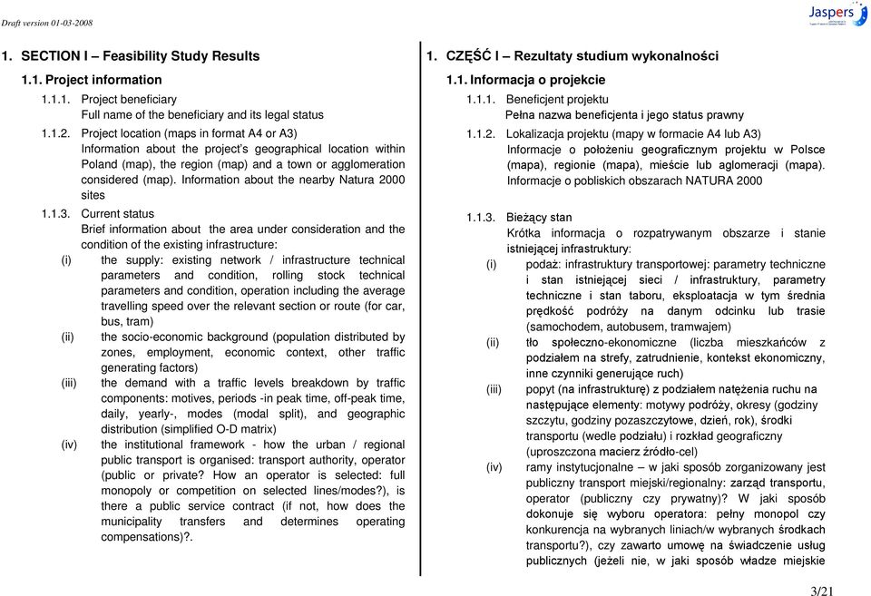 Information about the nearby Natura 2000 sites 1.1.3.