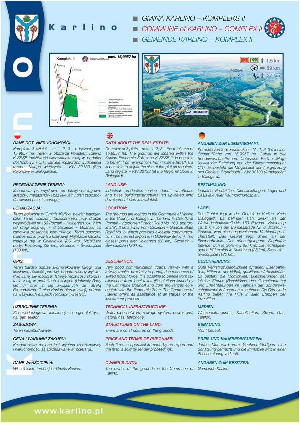 PRZEZNACZENIE TERENU: Zabudowa przemys owa, produkcyjno-us ugowa, sk adów, magazynów i baz (aktualny plan zagospodarowania przestrzennego).