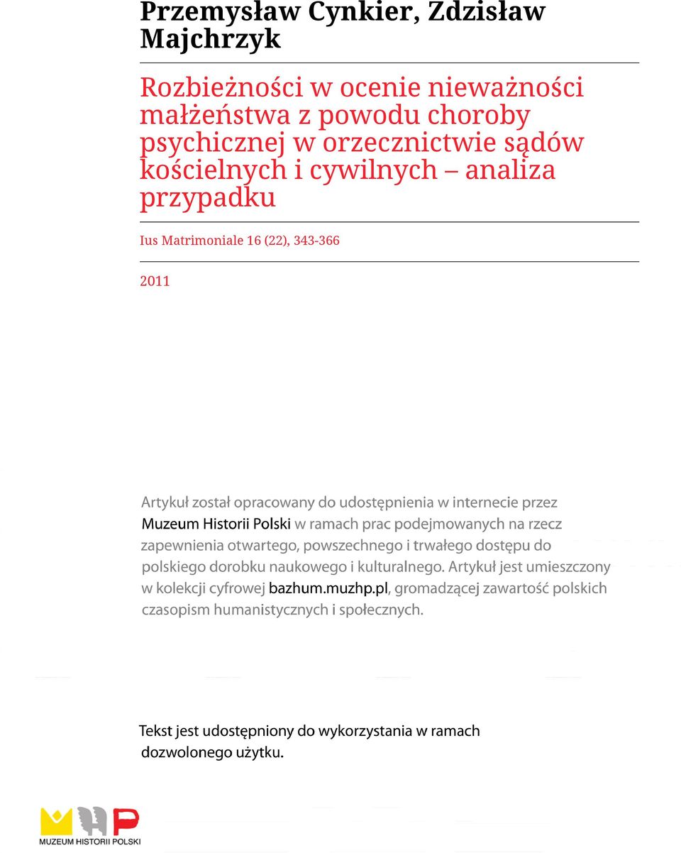 psychicznej w orzecznictwie sądów kościelnych i