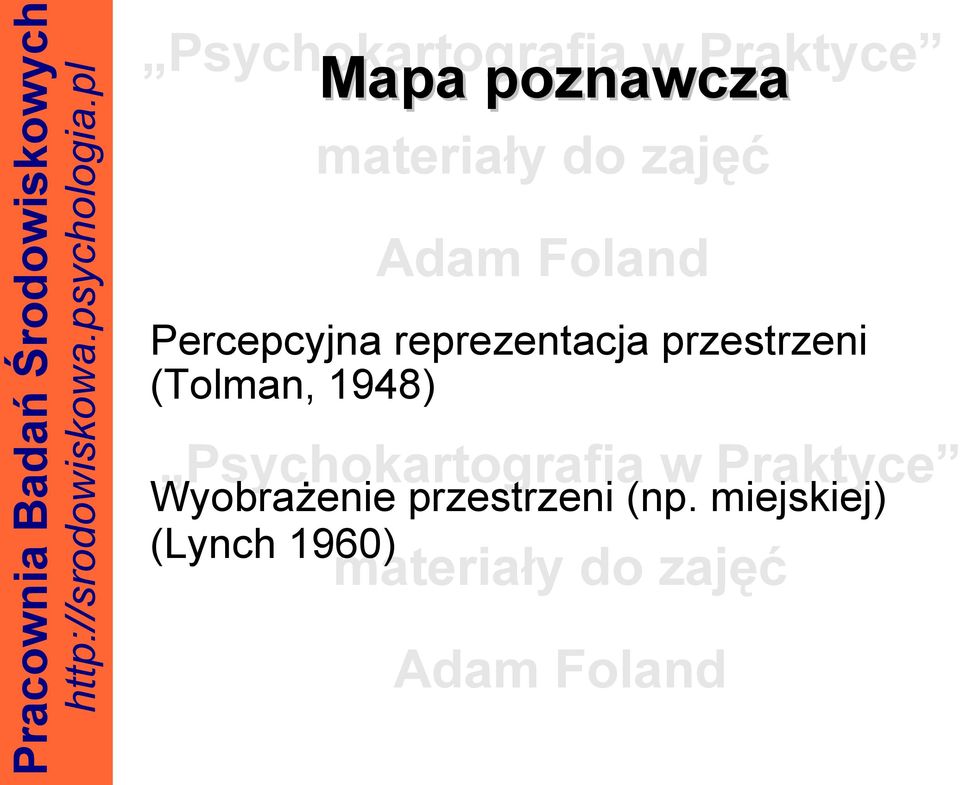 (Tolman, 1948) Wyobrażenie