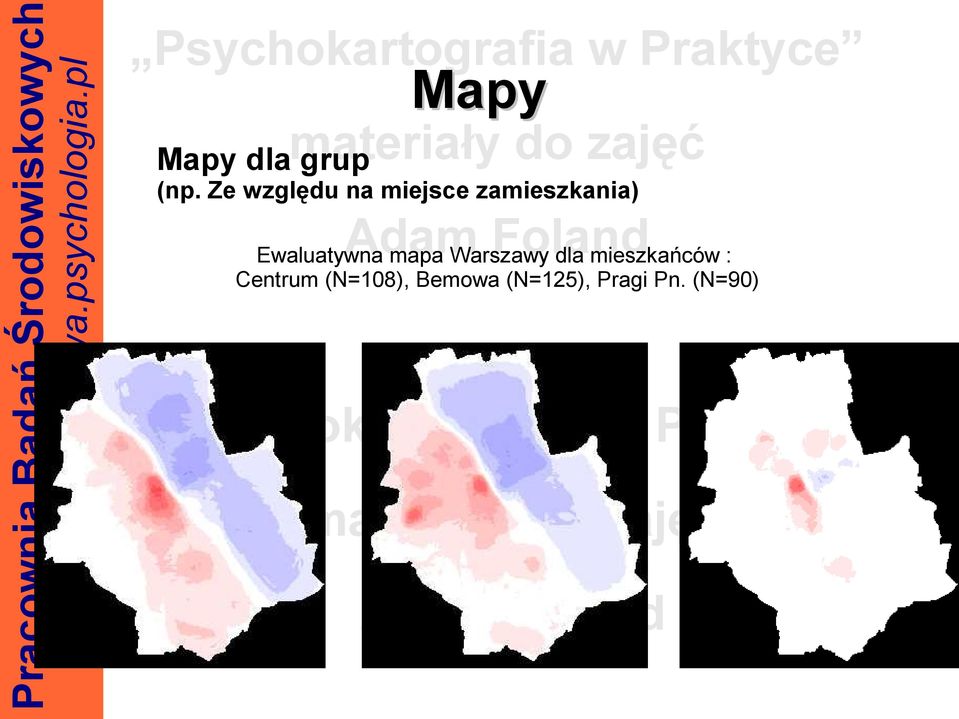 Ewaluatywna mapa Warszawy dla