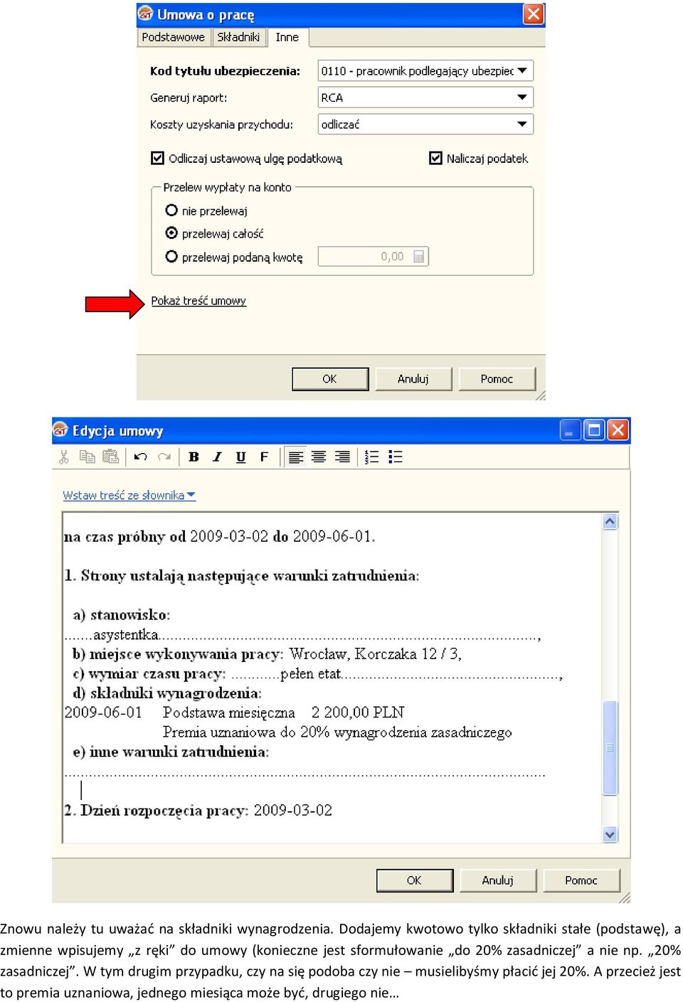 (konieczne jest sformułowanie do 20% zasadniczej 