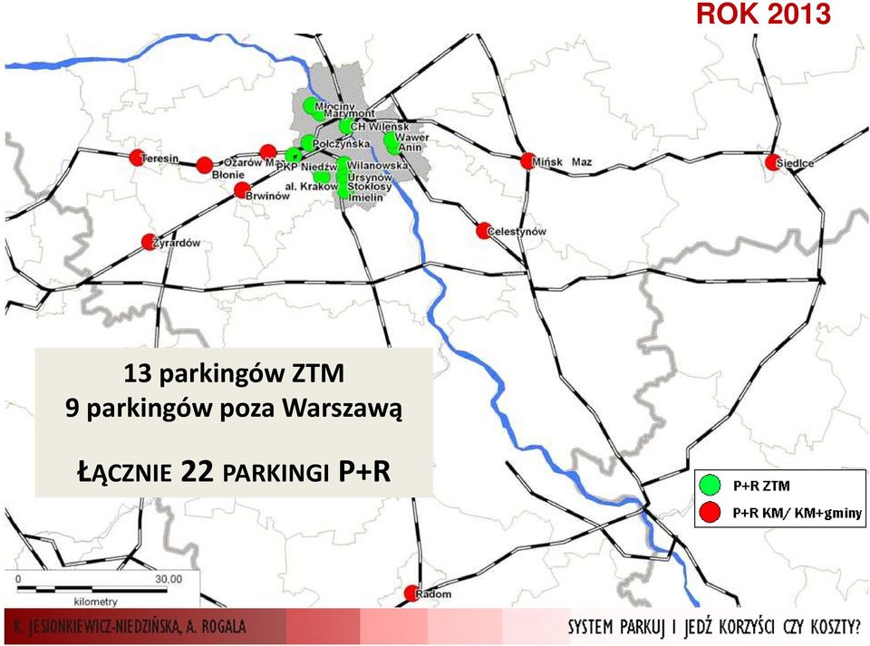 parkingów poza