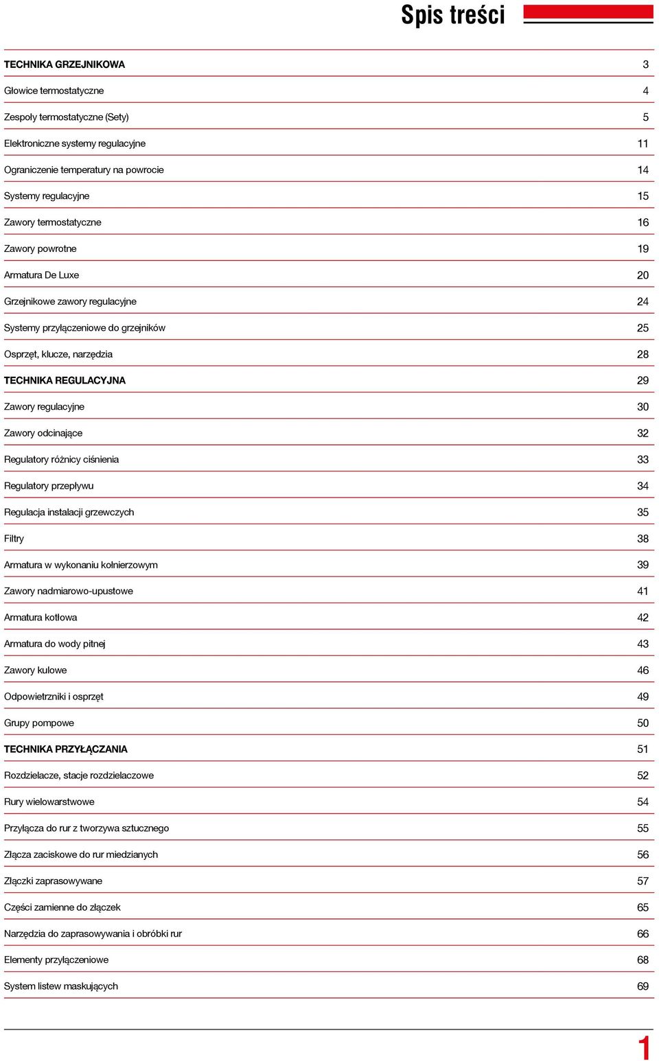 regulacyjne 30 Zawory odcinające 32 Regulatory różnicy ciśnienia 33 Regulatory przepływu 34 Regulacja instalacji grzewczych 35 Filtry 38 Armatura w wykonaniu kołnierzowym 39 Zawory