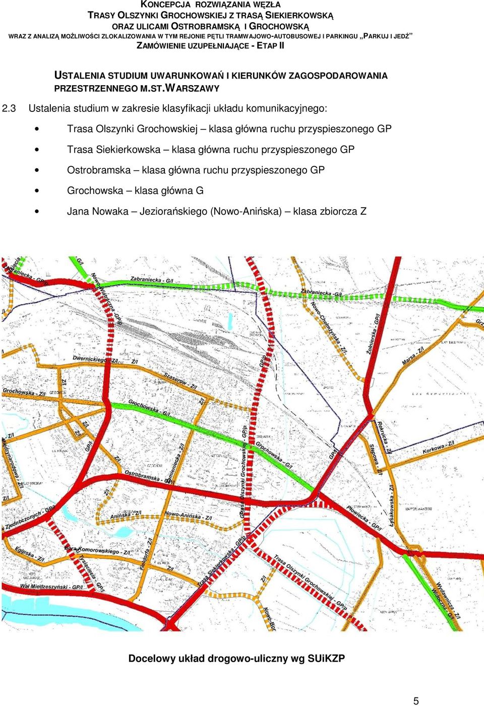 przyspieszonego GP Trasa Siekierkowska klasa główna ruchu przyspieszonego GP Ostrobramska klasa główna ruchu