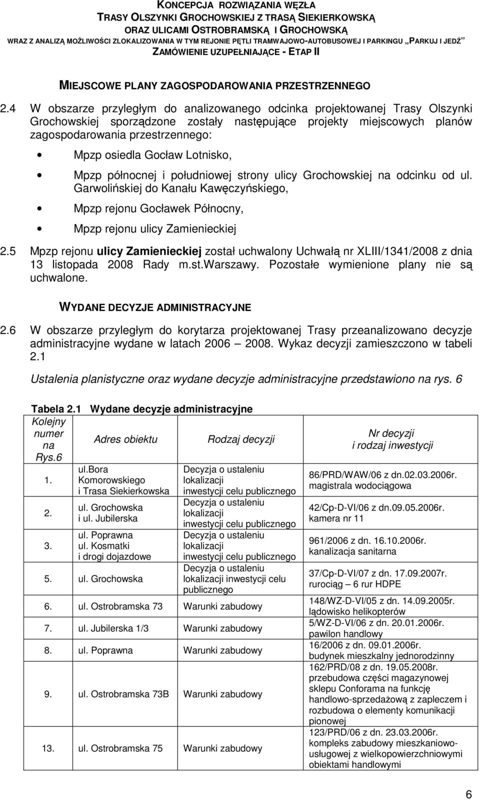 Gocław Lotnisko, Mpzp północnej i południowej strony ulicy Grochowskiej na odcinku od ul. Garwolińskiej do Kanału Kawęczyńskiego, Mpzp rejonu Gocławek Północny, Mpzp rejonu ulicy Zamienieckiej 2.