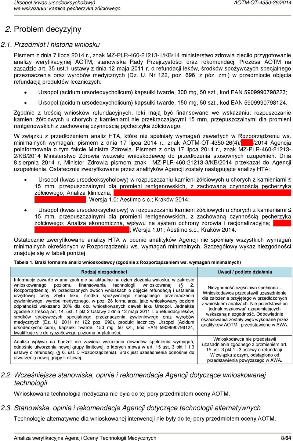 1 ustawy z dnia 12 maja 2011 r. o refundacji leków, środków spożywczych specjalnego przeznaczenia oraz wyrobów medycznych (Dz. U. Nr 122, poz. 696, z póz. zm.