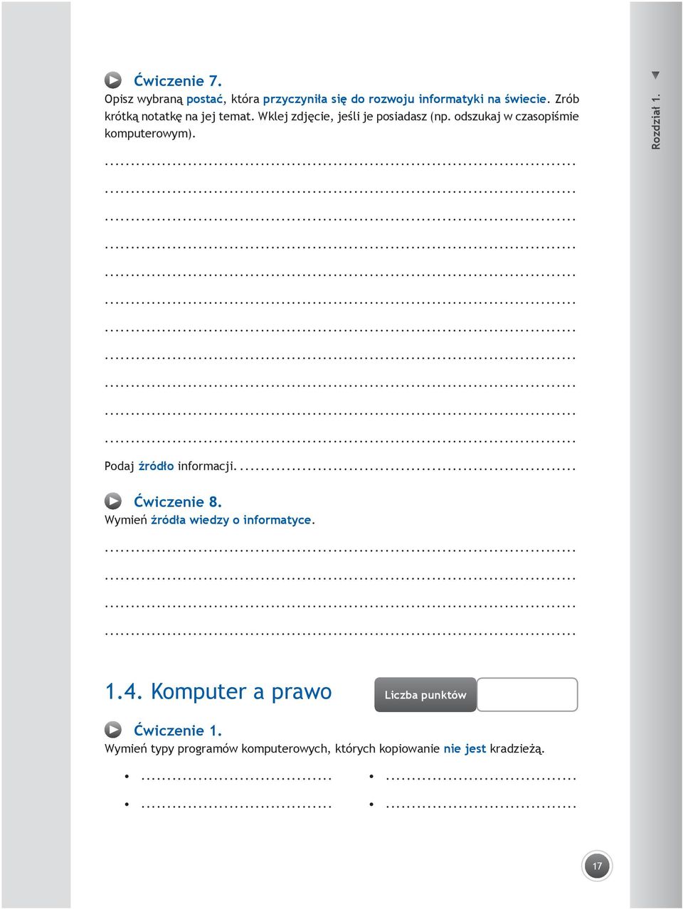 odszukaj w czasopiśmie komputerowym). Rozdział 1. Podaj źródło informacji... Ćwiczenie 8.