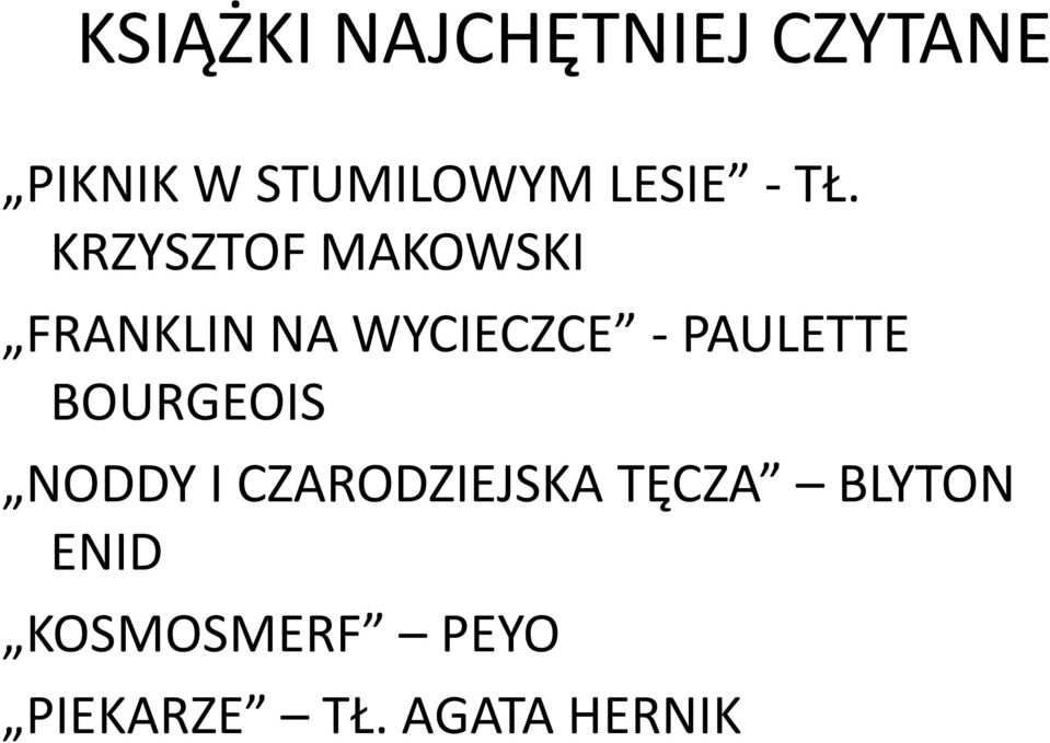 KRZYSZTOF MAKOWSKI FRANKLIN NA WYCIECZCE -