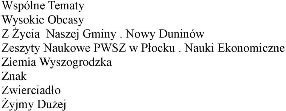 Nowy Duninów Zeszyty Naukowe PWSZ w