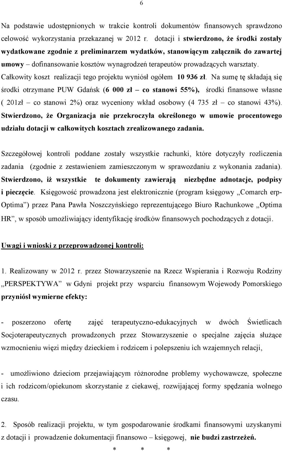 Całkowity koszt realizacji tego projektu wyniósł ogółem 10 936 zł.