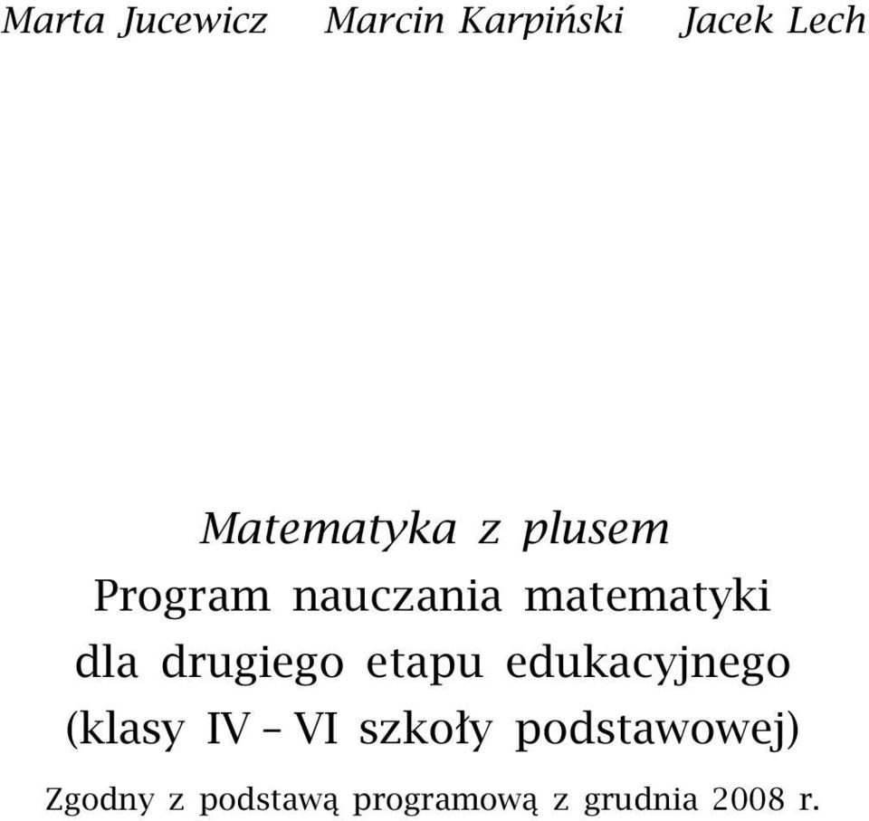 dla drugiego etapu edukacyjnego (klasy IV VI