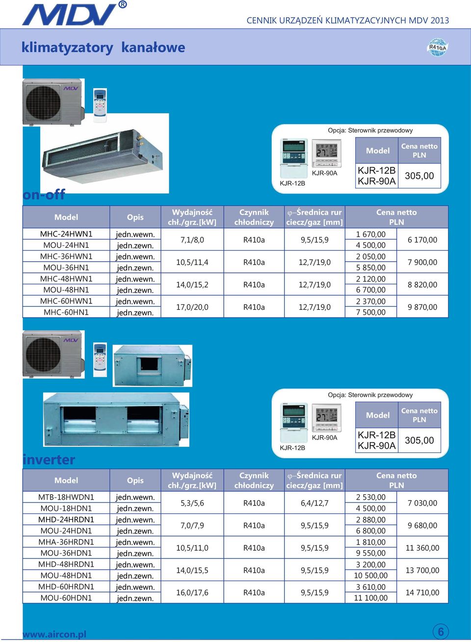 inverter MTB-18HWDN1 MOU-18HDN1 MHD-24HDN1 MOU-24HDN1 MHA-36HDN1 MOU-36HDN1 MHD-48HDN1 MOU-48HDN1 MHD-60HDN1 MOU-60HDN1 5,3/5,6 7,0/7,9 10,5/11,0