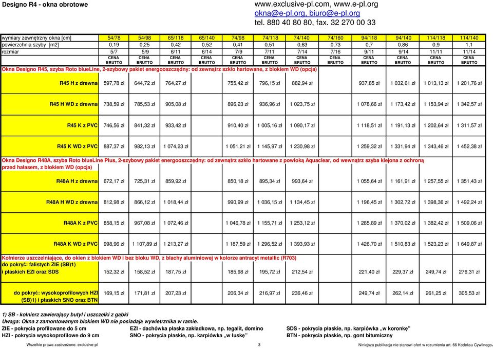 org Okna Designo R45, szyba Roto blueline, 2-szybowy pakiet energooszczędny: od zewnątrz szkło hartowane, z blokiem WD (opcja) R45 H z drewna 597,78 zł 644,72 zł 764,27 zł 755,42 zł 796,15 zł 882,94