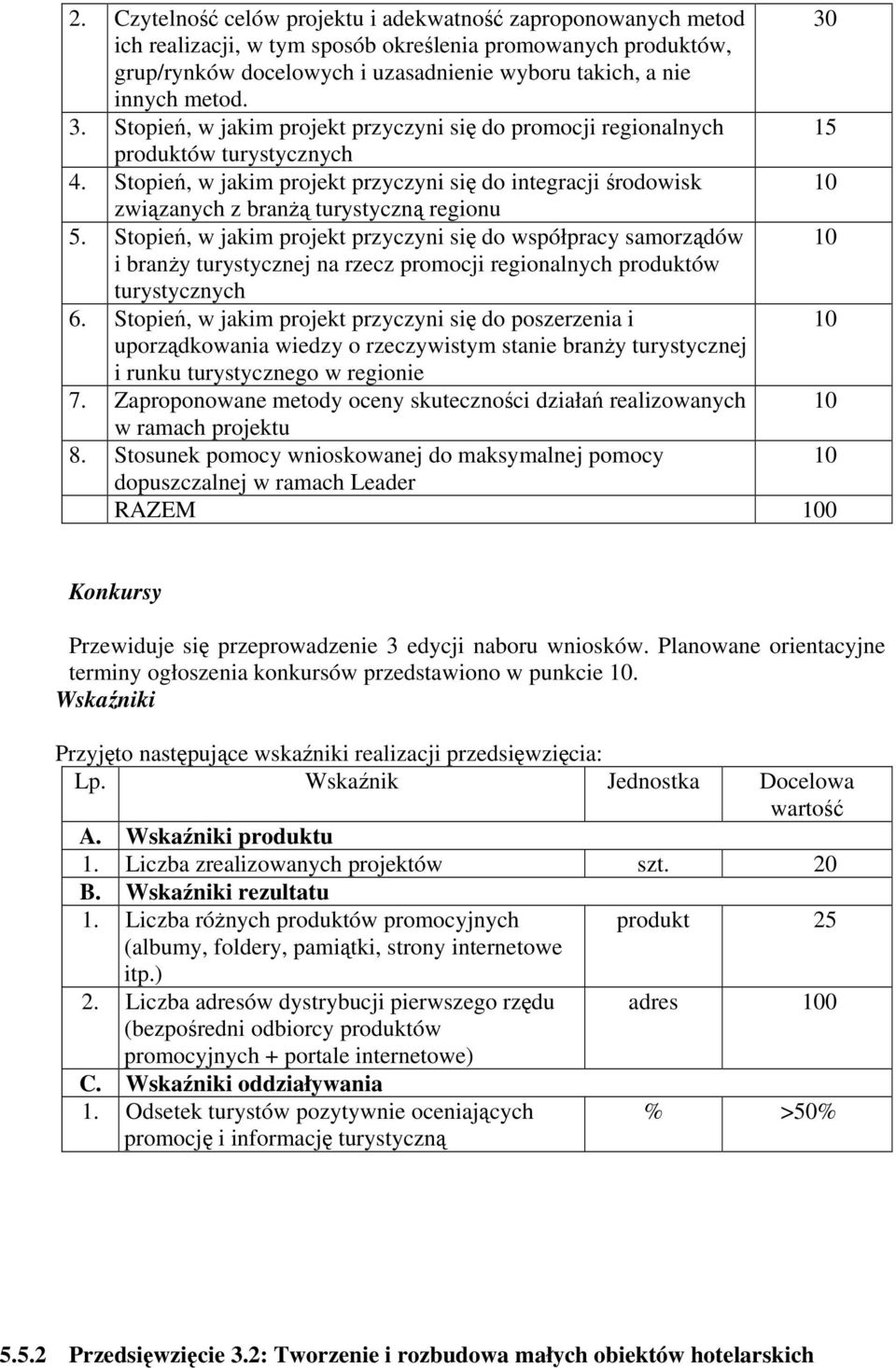 Stopień, w jakim projekt przyczyni się do integracji środowisk związanych z branżą turystyczną regionu 5.