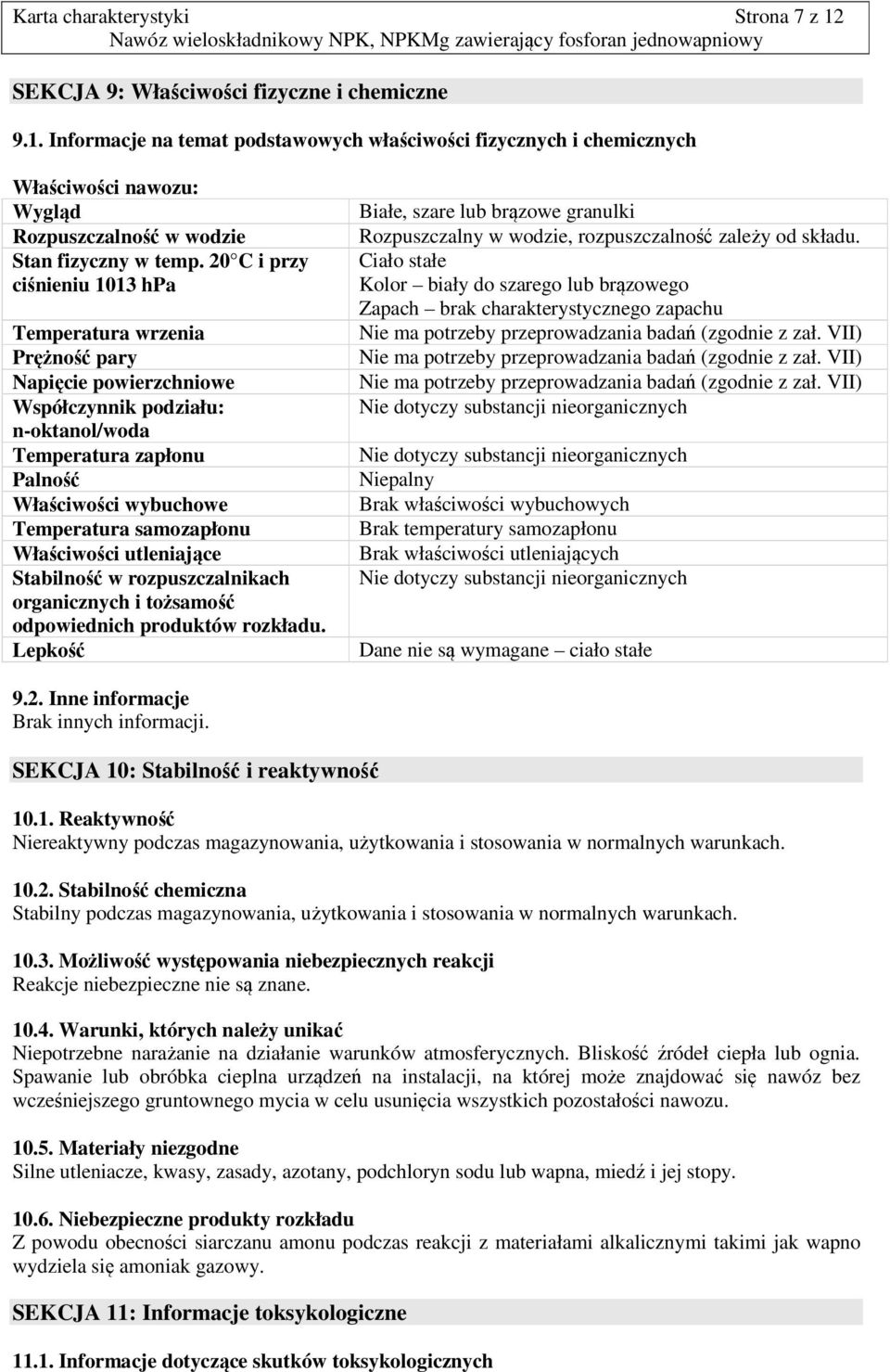 samozapłonu Właściwości utleniające Stabilność w rozpuszczalnikach organicznych i tożsamość odpowiednich produktów rozkładu.