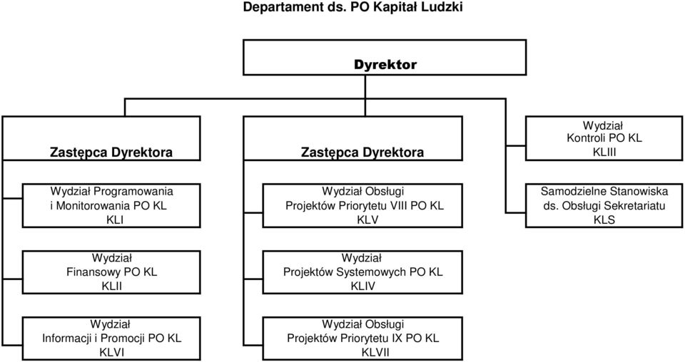 PO KL KLI Obsługi Projektów Priorytetu VIII PO KL KLV KLS Finansowy