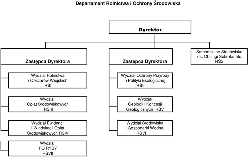 Środowiskowych RŚIII Geologii i Koncesji Geologicznych RŚV Ewidencji i