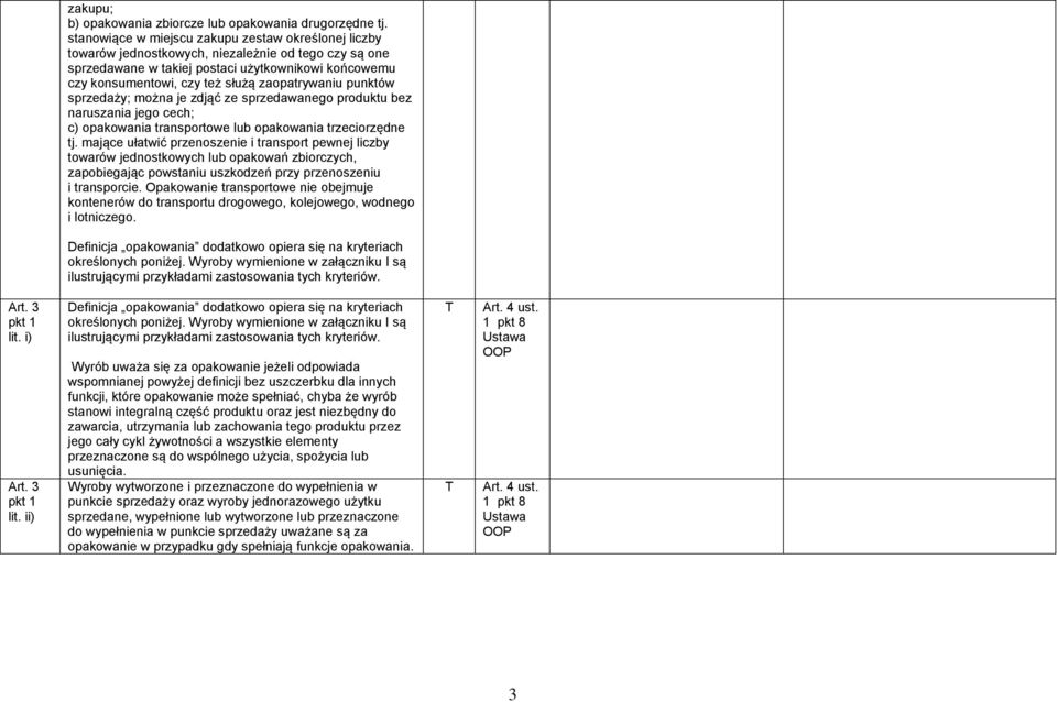 zaopatrywaniu punktów sprzedaży; można je zdjąć ze sprzedawanego produktu bez naruszania jego cech; c) opakowania transportowe lub opakowania trzeciorzędne tj.