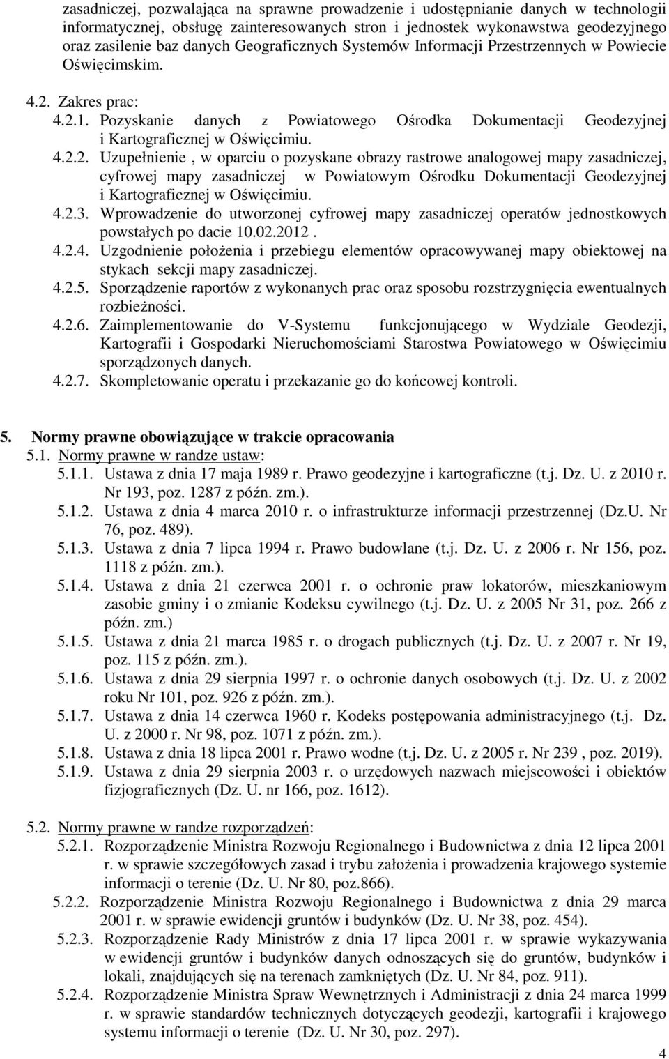 Zakres prac: 4.2.