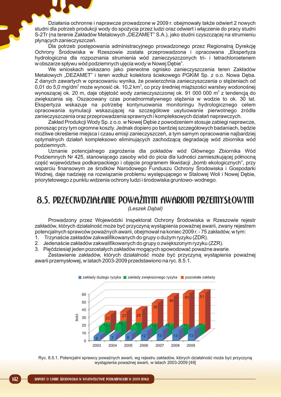 ET S.A.), jako studni czyszczącej na strumieniu płynących zanieczyszczeń.