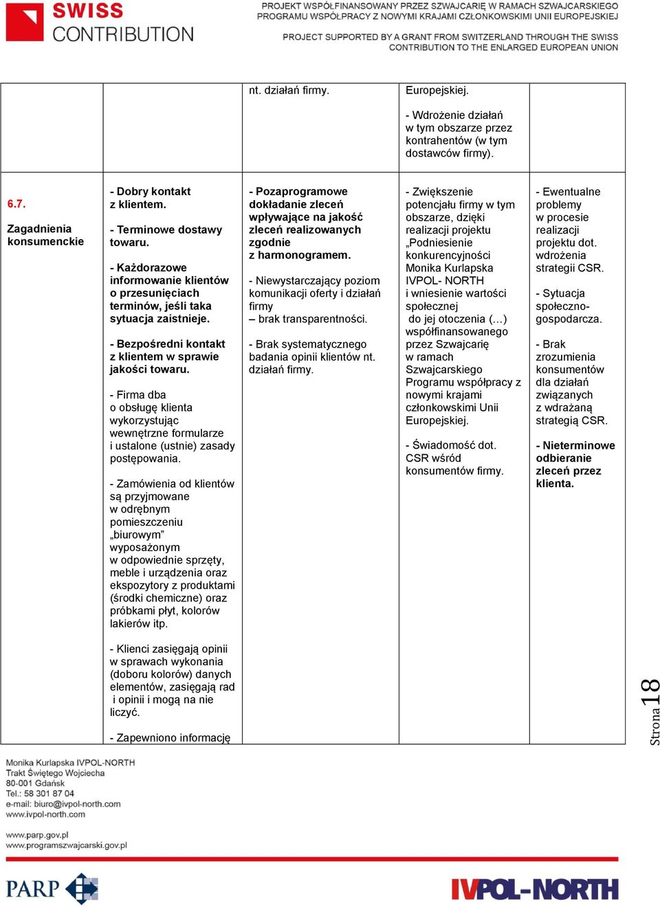 - Firma dba o obsługę klienta wykorzystując wewnętrzne formularze i ustalone (ustnie) zasady postępowania.