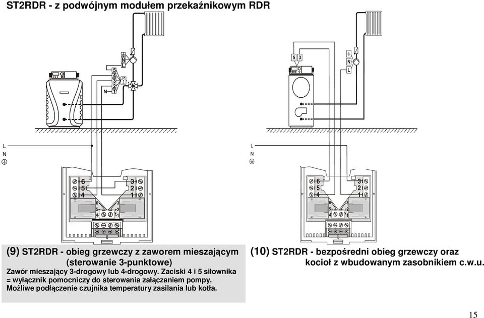 Zaciski 4 i 5 siłownika = wyłącznik pomocniczy do sterowania załączaniem pompy.