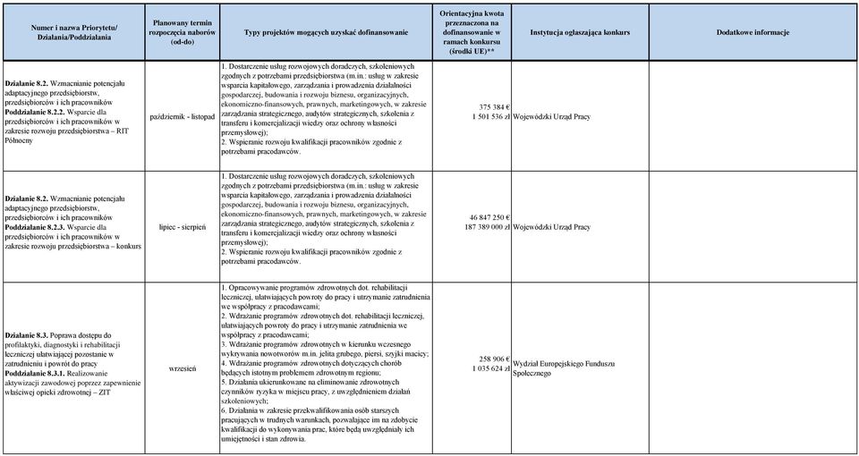 : usług w zakresie wsparcia kapitałowego, zarządzania i prowadzenia działalności gospodarczej, budowania i rozwoju biznesu, organizacyjnych, ekonomiczno-finansowych, prawnych, marketingowych, w