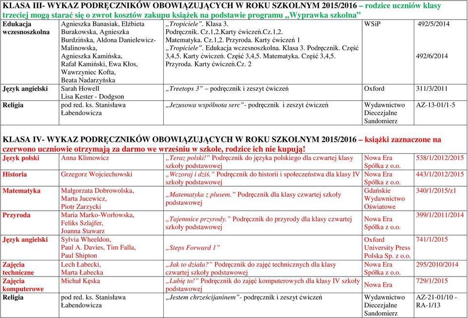 Howell Lisa Kester - Dodgson Tropiciele. Klasa 3. Podręcznik. Cz.1,2.Karty ćwiczeń.cz.1,2. Matematyka. Cz.1,2. Przyroda. Karty ćwiczeń 1 Tropiciele. Edukacja wczesnoszkolna. Klasa 3. Podręcznik. Część 3,4,5.