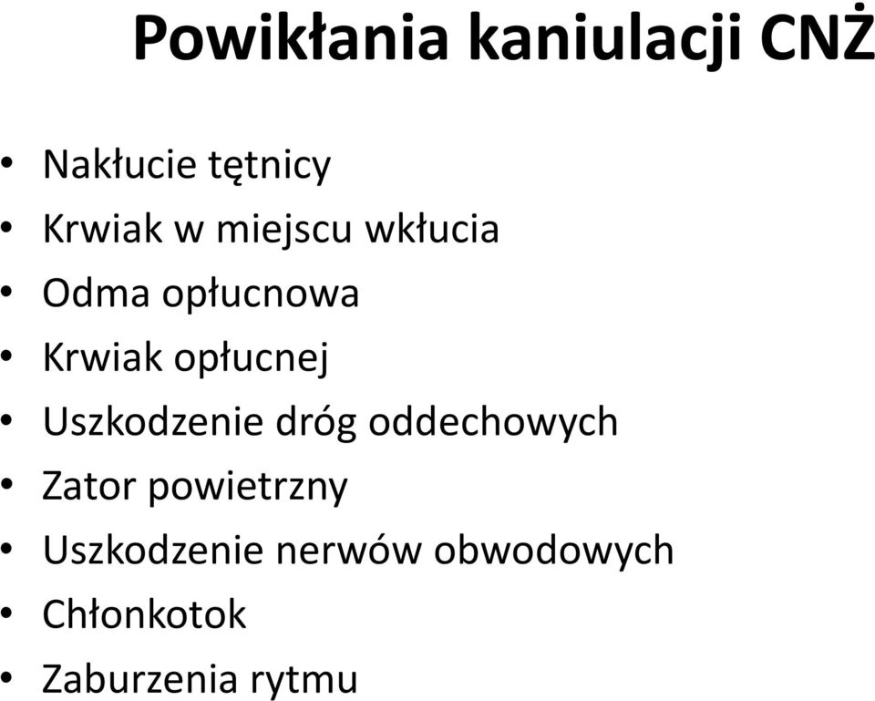 Uszkodzenie dróg oddechowych Zator powietrzny