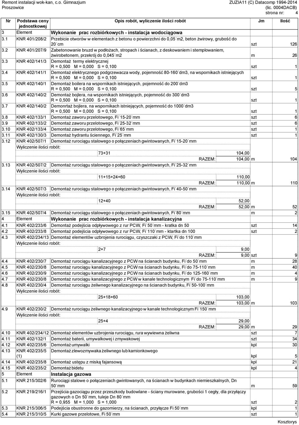 3 KNR 402/141/3 Demontaż termy elektrycznej R = 0,500 M = 0,000 S = 0,100 3.