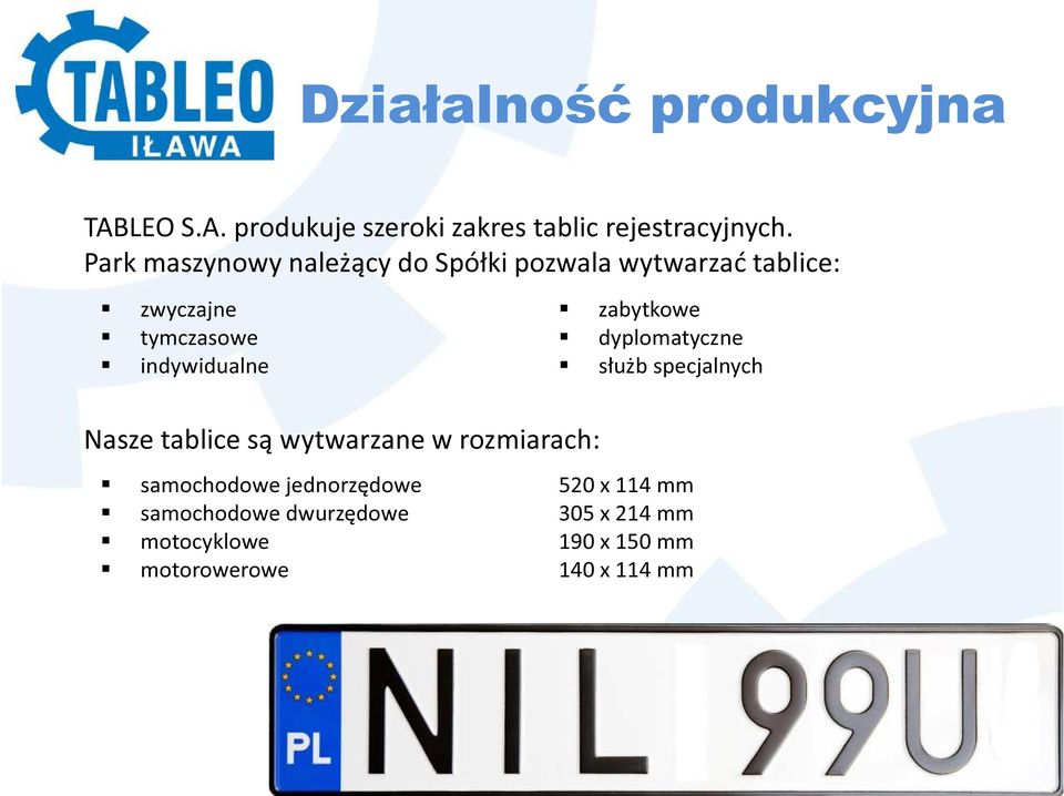 zabytkowe dyplomatyczne służb specjalnych Nasze tablice są wytwarzane w rozmiarach: samochodowe