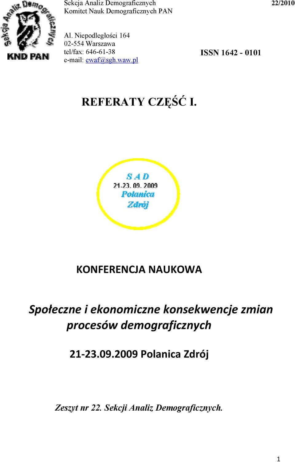 pl ISSN 1642-0101 REFERATY CZĘŚĆ I.